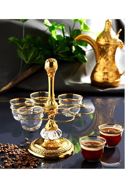MOS'EV 6-Person Gold Metal Glass Mirra Presentation Treat Set