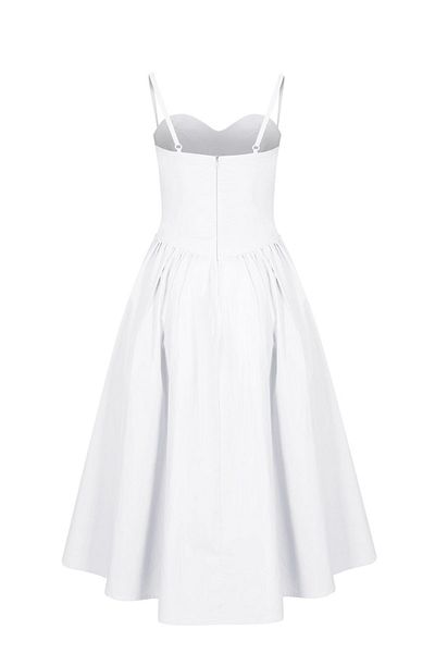 La Sarta White Cotton Poplin Lemanoda Dress