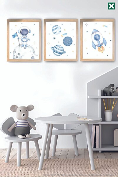 TABLOX Set de pictură modernă din MDF cu aspect de cadru din 3 piese cu temat...