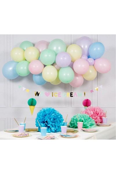 asöy Macaron Balloon Concept Macaron Balloon Chain Lilac Pink Green Blue Salmon Yellow