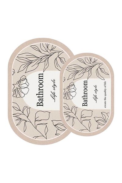 Decomia Home Digital Non-Slip Washable 2i Bathroom Leafy Bath Mat Bath Mat Set Bathroom Decor