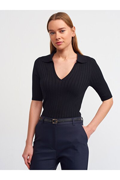 Bengi Clothing Kadın Polo Yaka Triko Bluz