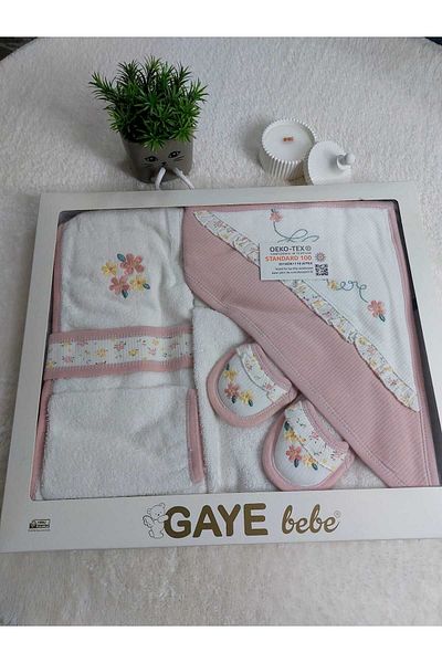 Gaye Bebe Milays Flower Embroidered Gaye Bathrobe Set