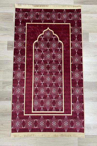 DEKOMOD Decorative Digital Printed Black Non-Slip Base Prayer Rug Prayer Rack 75x120