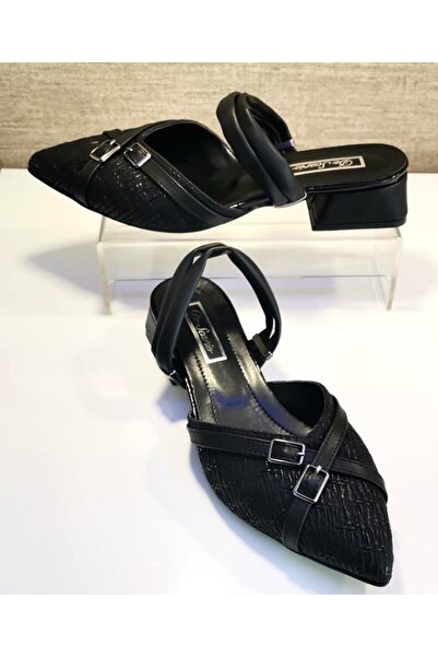 De Scario De Scario 597 - حذاء نسائي مفتوح من الخلف بكعب قصير