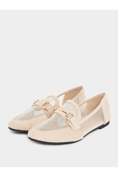 Styli Metal Accent Flat Loafers