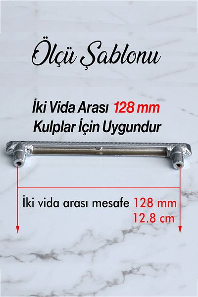Badem10 Decor Mâner din metal cromat 128 mm 12,8 cm Mobilier Bucătărie Sertar Dulap Mânere dulap Capac Mâner