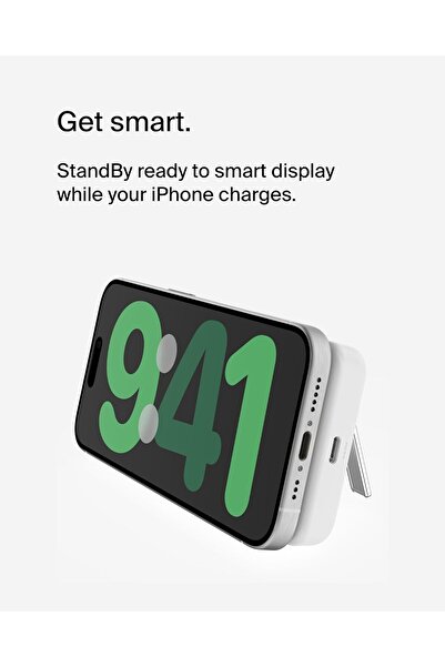 Belkin Power Bank magnetic fără fir de 5000 mAh, încărcător MagSafe pentru iPhone 15-12 - alb