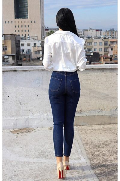 SU SHE Pantaloni de damă cu talie înaltă, skinny, din lycra