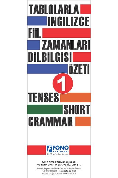 Fono Yayınları English Verb Tenses and Grammar with Tables 1