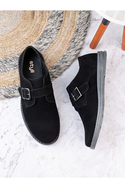 Styli Single Belt Buckle Embellished Casual Shoes
