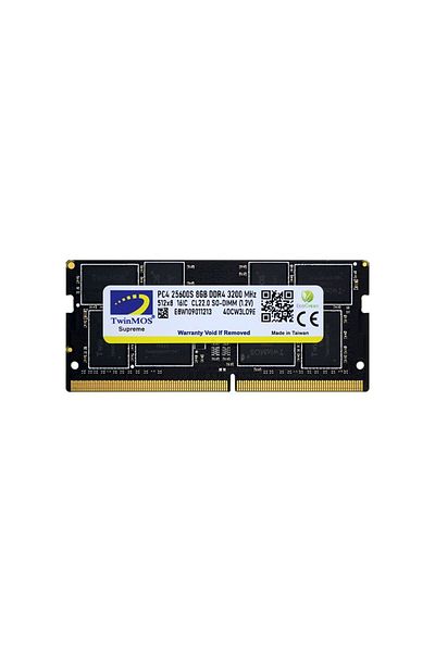 TwinMOS 8 Gb Ddr4 3200Mhz Cl22 1.2V Sodimm (Mdd48Gb3200N) Notebook Ram