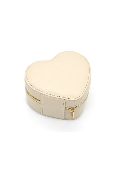 Metro Kuyumculuk Malzemeleri Kalpli Deri Takı Ve Makyaj Çantası