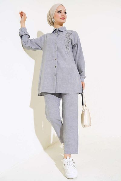 YEDİLALE Women's Double Suit - Bead Embroidered