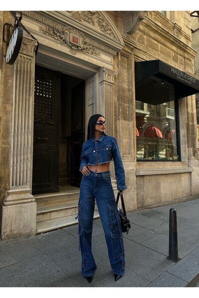 Özman Butik Kürüklü Cepli Kargo Kot Pantolon