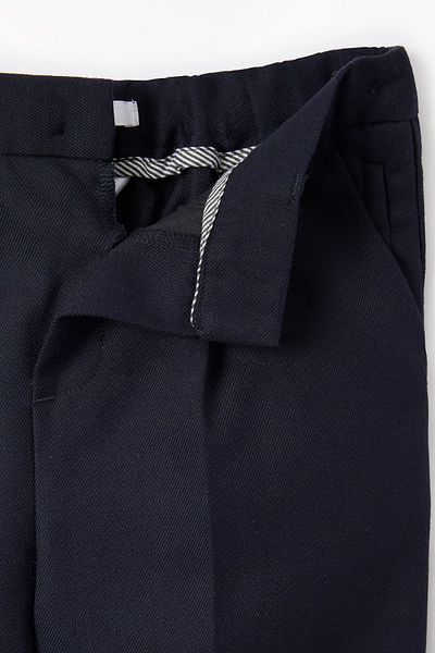 BayBayan Navy Blue Lycra Men's School Pants - Straight Unprinted
