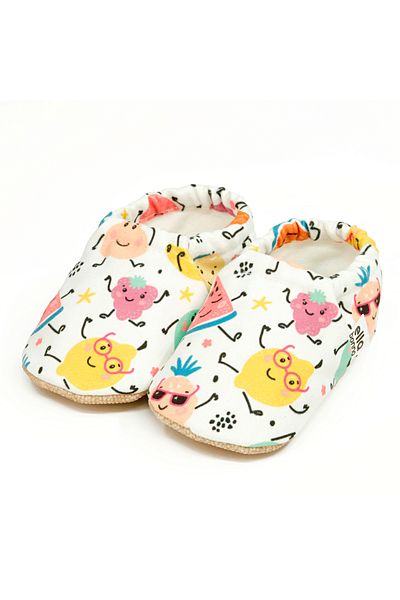 Ella Bonna Cheerful Fruits Baby Booties - Non-Slip Sole, Slipper Slippers