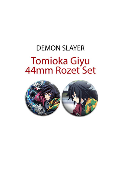 Akumastik Demon Slayer Giyu Tomioka 44mm 2 ADET ROZET SET - Kimetsu No Yaiba