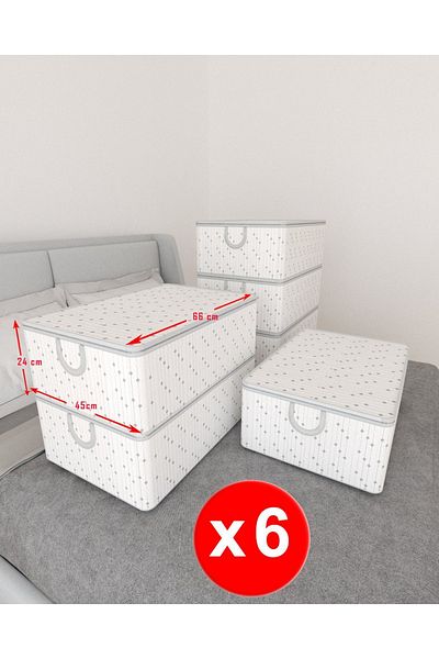 Özlem Toys 6 Pieces with Large Volume Handles - Base Base Check Yacht and Clothing Organizer Bag