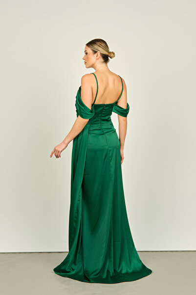 Saygın Emerald Long Evening Dress - Rope Strap, Women's, 0992449