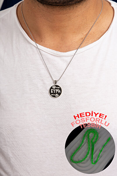 klas gümüş GÜMÜŞ TÜRK YAZILI BALTA MOTİFLİ ERKEK KOLYE