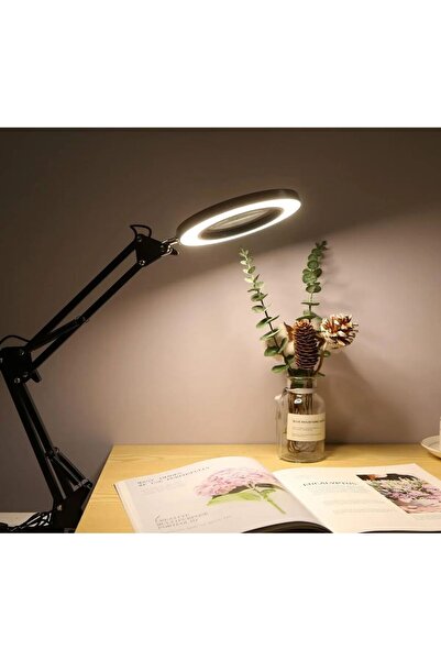 MATECHNO Büyüteçli Led Masa Lambası 360 Derece Ayaralanabilir Masa Bağlantı Çalışma ve Tamir Işığı