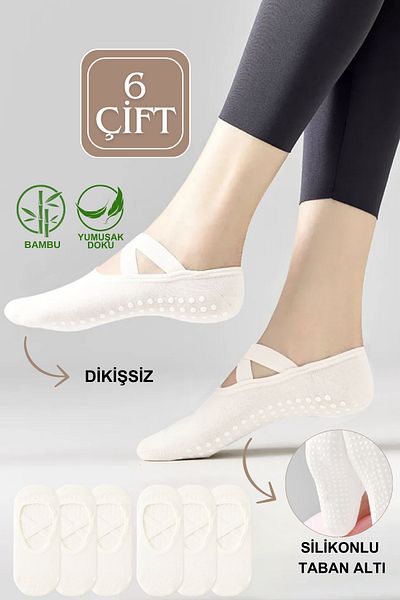 KRAL SOCKS Κάλτσες Pilates Bamboo - Αθλητική κάλτσα Yoga, ABS, Dance Ballet Fitness με αντιολισθητική σόλα