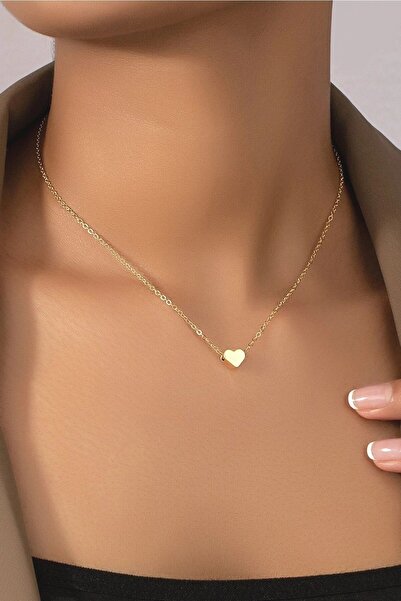 Everglow Jewelry قلادة على شكل قلب بتصميم بسيط ذهبي اللون