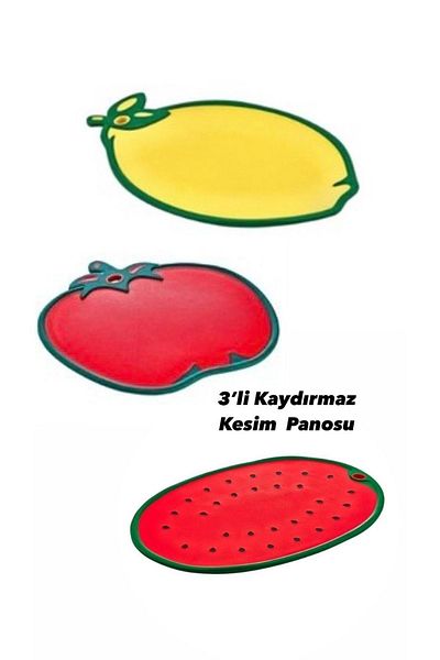 Doğuş Mutfak 3-Piece Non-Slip Fruit Cutting Board