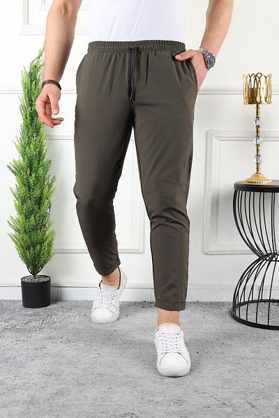 comstar Ανδρικό αθλητικό χακί παντελόνι Jogger με ελαστική μέση