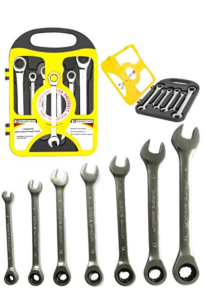 DynamicTech Cırcır Kombine Takımı 7 Parça 8-10-12-13-14-17-19 Mm