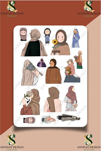 Limitless Design Islamic Girl İslam kuran maneviyat Temalı Sticker Seti  Etik...
