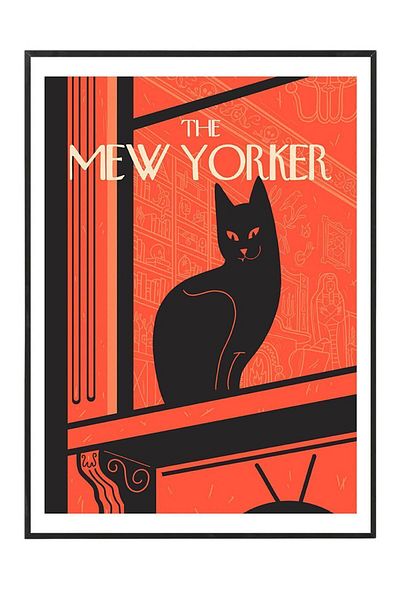 Taranist Χαρτί Vintage Retro The New Yorker Black Cat