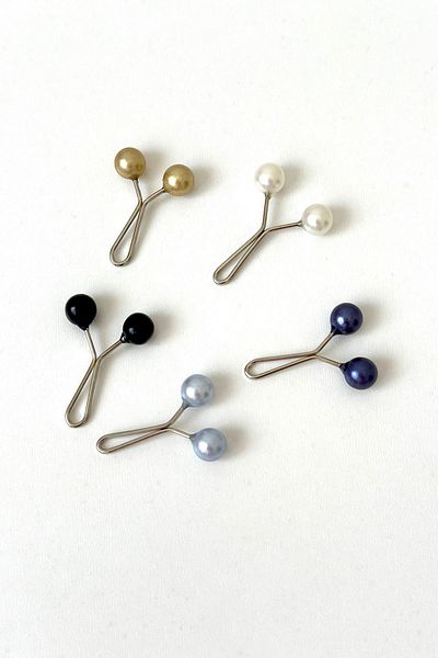 BECCASTYLE Scarf Pin, Hijab Pin with Pearls, 6x12mm 5 PCS, Scarf and Shawl Pin Clip, Pearl Scarf Clip