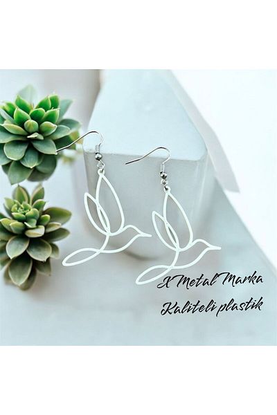 X Metal Quality Plastic 3d Bird Earrings