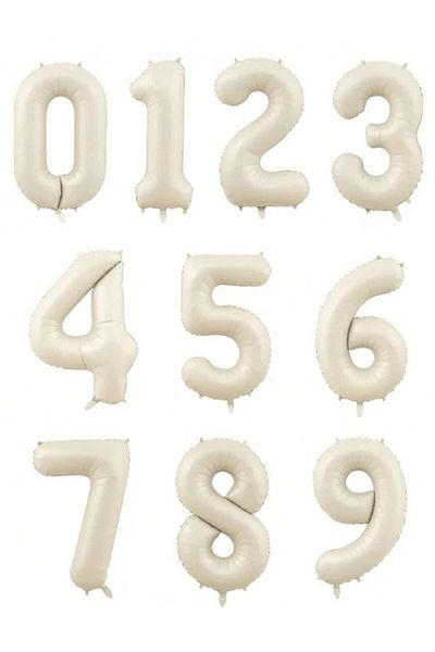 MERİ PARTİ 76 cm Figure Cream Beige Foil Ballon - Helium Colored Balloon