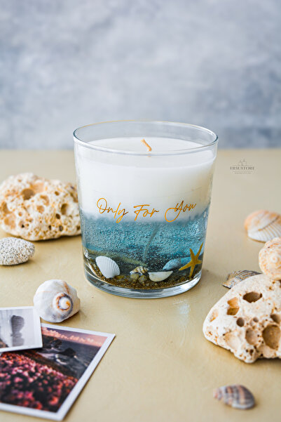 ersu store Dekoratif Doğal Jel Soya Wax Hediyelik Cam Bardak Mum