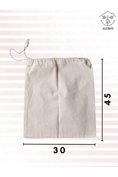 ALERSS 30x45 Cm 10 Adet Hambez Kese - Bavul Içi Düzenleyici Ayakkabı Saklama Torbası, Ham Bez Kese