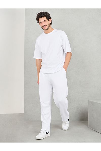 Styli Back Contrast 7 Print Oversized T-shirt and Open Hem Jogger Interlock Co-ords