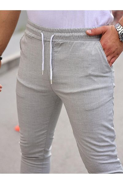 comstar Ανδρικό παντελόνι Jogger με στενό πόδι με λάστιχο στη μέση Basic Grey