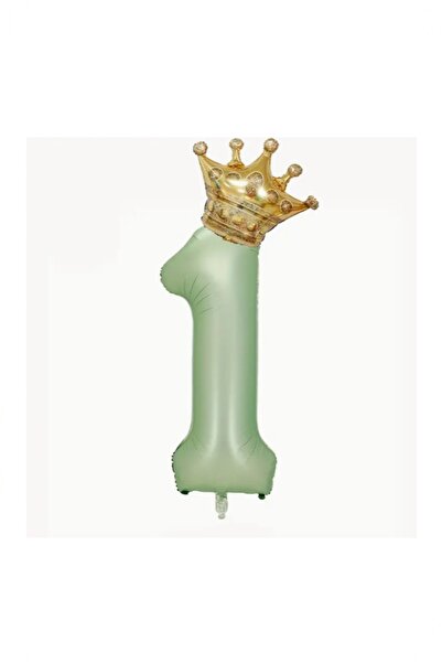 BİDOLUMUTLULUK Water Green King Number Foil Balloon - Birthday Party Celebrat...