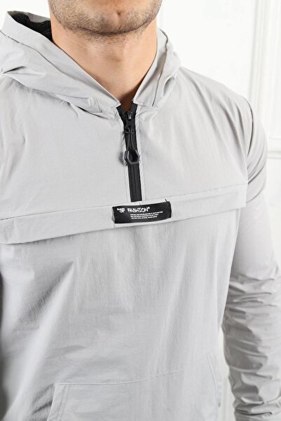 comstar Men's Kangaroo Pocket Parachute Fabric Lycra Seasonal Raincoat