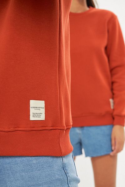 comstar Unisex Basic Crew Neck Χοντρό χειμερινό πορτοκαλί φούτερ