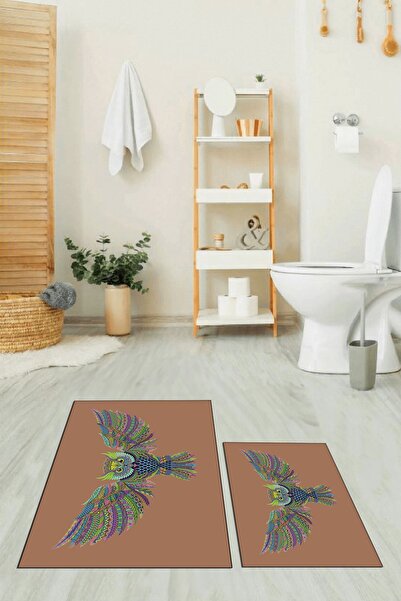 EY HOME cu imprimeu Set de covoraș de baie, lavabil, anti-alunecare, colorat,...