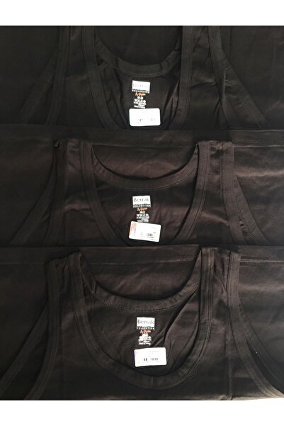 Berrak Чоловічі 12 штук чорного кольору трикотажні майки