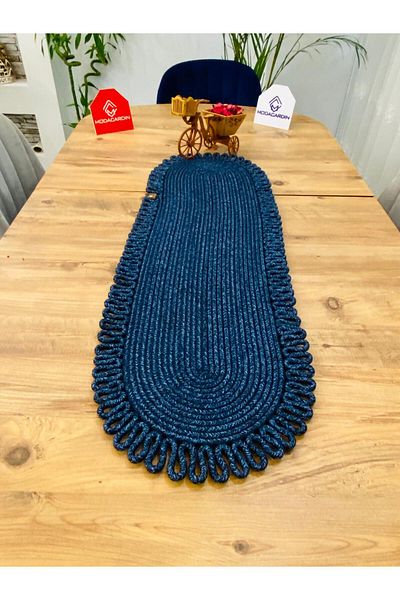 ModaCardin Bohemian Style Jute and Straw Decorative Tablecloth - Runner 30x80 CM, American Service, Coffee Table Cloth