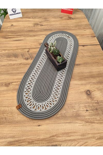 ModaCardin Bohemian Style Jute and Straw Decorative Tablecloth - Runner 30x80 CM, American Service, Coffee Table Cloth