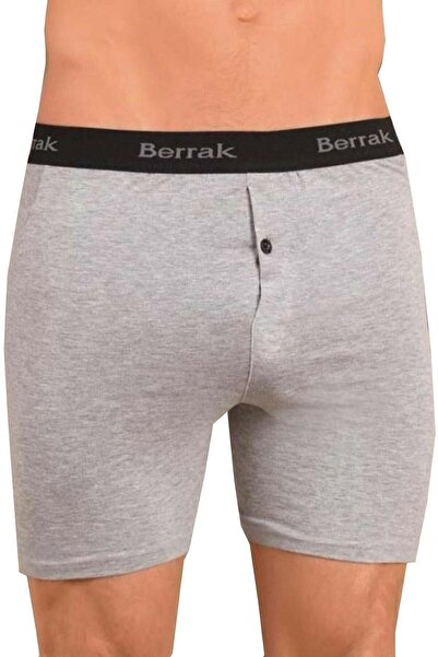 Berrak Men's 12 Pieces Gray Buttoned Lycra Boxer