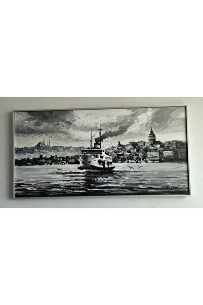 Asmin Sanat Evi Istanbul Manzara Orijinal Yağlı Boya Tablo 60 X 120