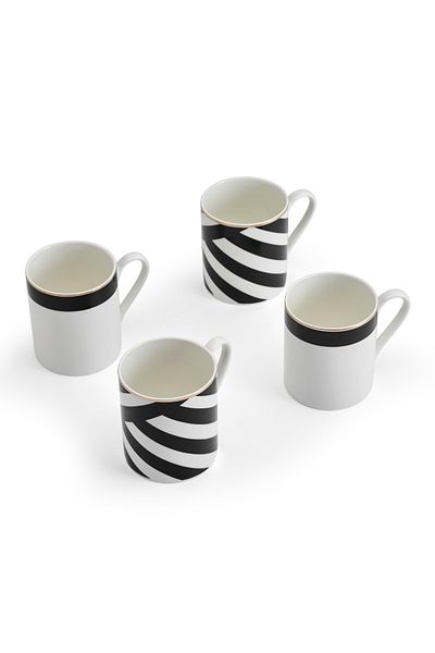 MIKASA Mkldmugpk4 Set of 4 380ml Luxe Deco Fine China Mug